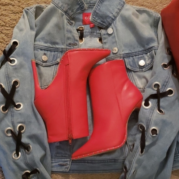 Red Ankle Boots - Picture 9 of 10